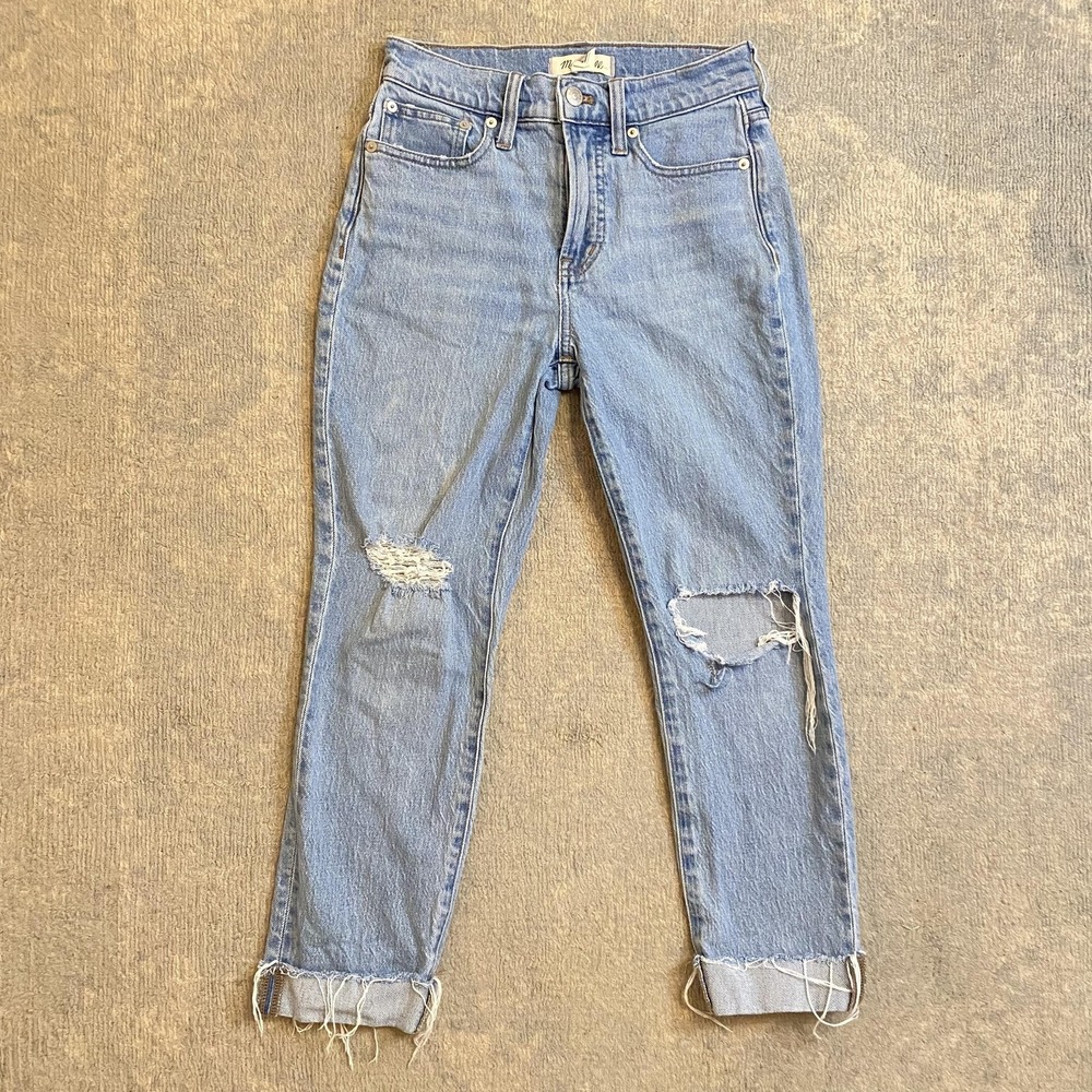 Madewell Jeans Womens 24P The Perfect Vintage Jean High Rise Distressed Denim